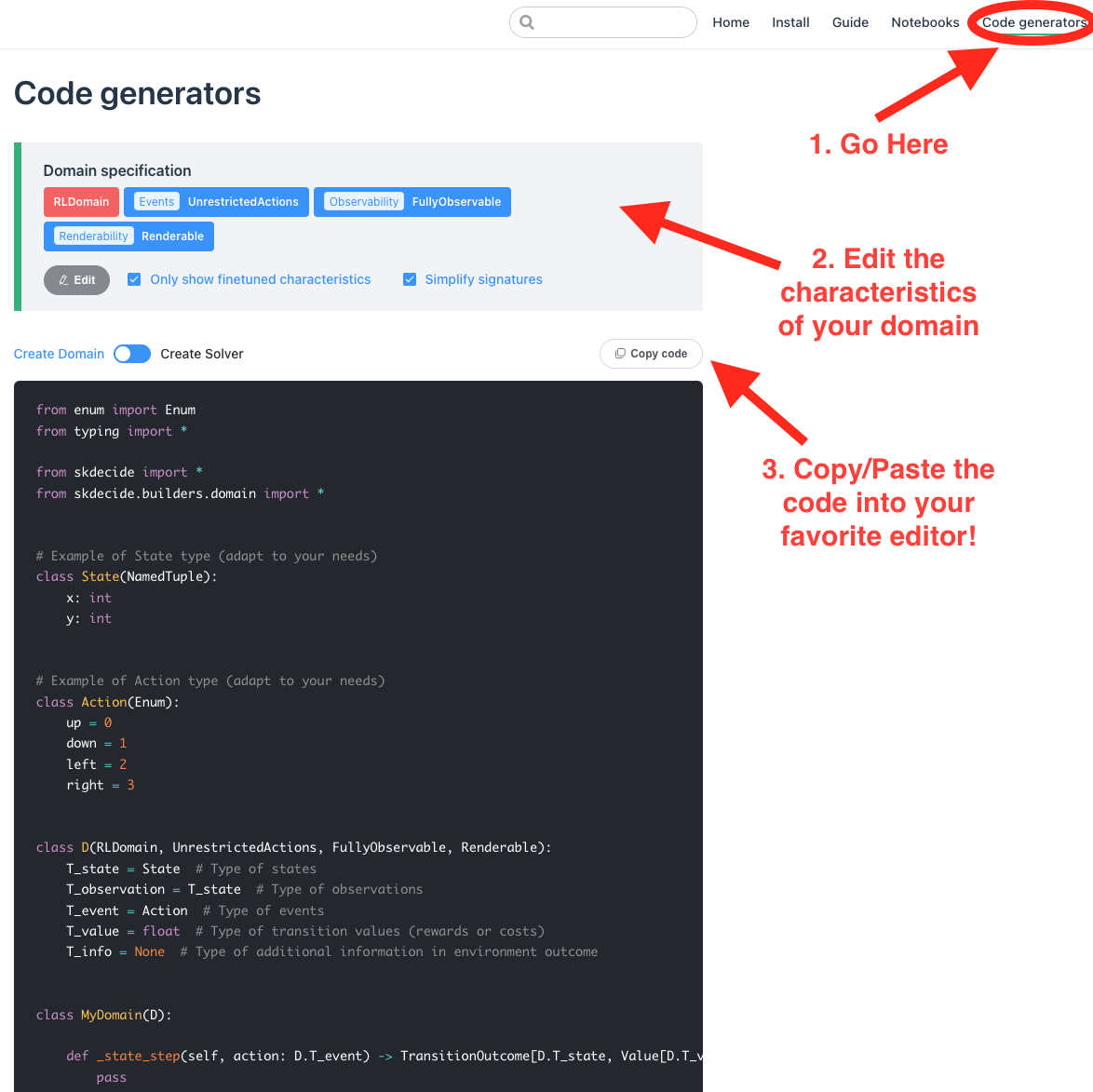 SkDecide domain generator